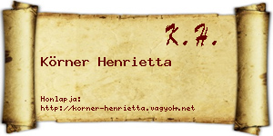 Körner Henrietta névjegykártya