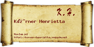 Körner Henrietta névjegykártya