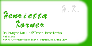 henrietta korner business card